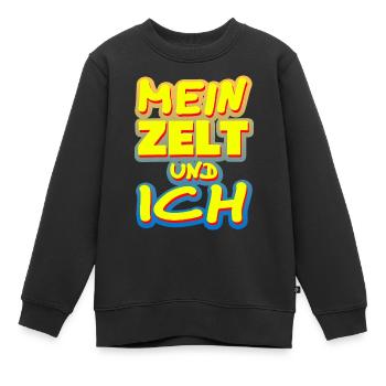 Mein Zelt - Kinder Premium Organic Sweatshirt - Schwarz - Vorne - AI Model Kid Female (0cm)