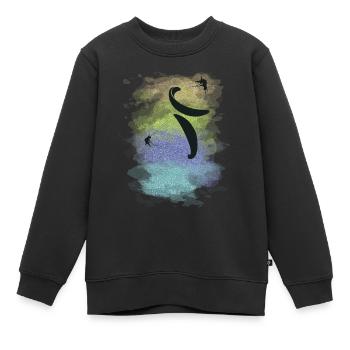 Gleitschirmfliegen akrobatischer Gleitschirm und Gleitschirmflieger - Kinder Premium Organic Sweatshirt - Schwarz - Vorne - AI Model Kid Female (0cm)