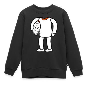 La tête sous le bras - Sweat Premium enfant bio - noir - Devant - AI Model Kid Female (0cm)
