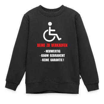 Rollstuhl Handicap Humor Behinderung Rolli - Kinder Premium Organic Sweatshirt - Schwarz - Vorne - AI Model Kid Female (0cm)