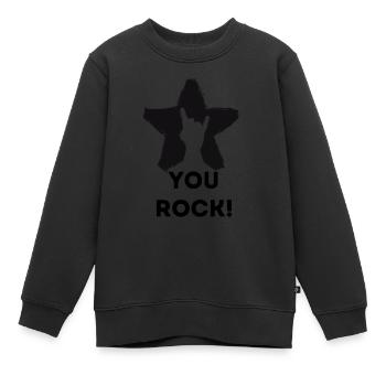 You rock ! /vous rockst/ Metal / Musique/ Passion - Sweat Premium enfant bio - noir - Devant - AI Model Kid Female (0cm)