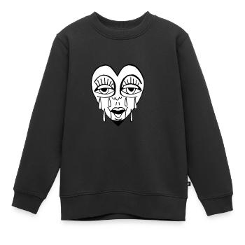 C’est le coeur qui pleure - Sweat Premium enfant bio - noir - Devant - AI Model Kid Female (0cm)