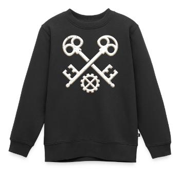 Marque 500 m - Sweat Premium enfant bio - noir - Devant - AI Model Kid Female (0cm)