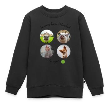 Ich mache keinen Unterschied 2 - Kinder Premium Organic Sweatshirt - Schwarz - Vorne - AI Model Kid Female (0cm)