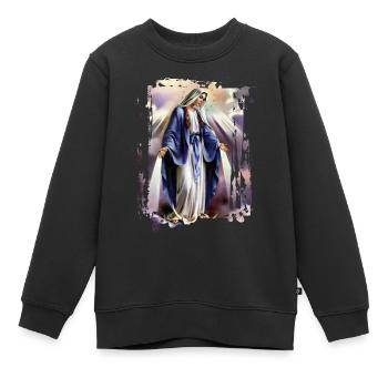Holly Mary Maria Madonna Mariana Vierge Marie - Sweat Premium enfant bio - noir - Devant - AI Model Kid Female (0cm)