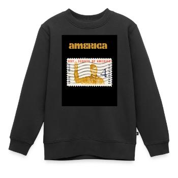 america america - Kinder Premium Organic Sweatshirt - Schwarz - Vorne - AI Model Kid Female (0cm)