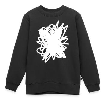 Scribble Fleck Gekritzel - Kinder Premium Organic Sweatshirt - Schwarz - Vorne - AI Model Kid Female (0cm)