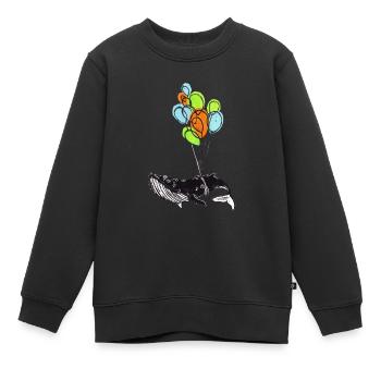 Oh Whale, Funny Animal, Cartoon - Sweat Premium enfant bio - noir - Devant - AI Model Kid Female (0cm)