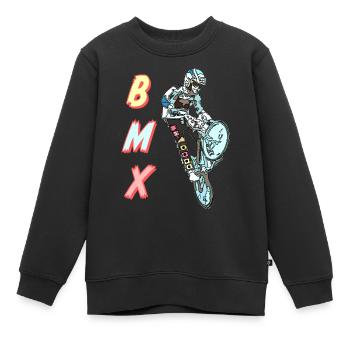 bmx - Sweat Premium enfant bio - noir - Devant - AI Model Kid Female (0cm)