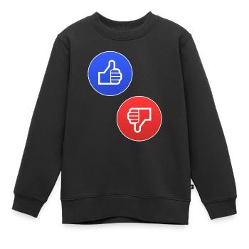 Daumen hoch Daumen runter Ja nein Yes No Geschenk - Kinder Premium Organic Sweatshirt - Schwarz - Vorne - AI Model Kid Female (0cm)