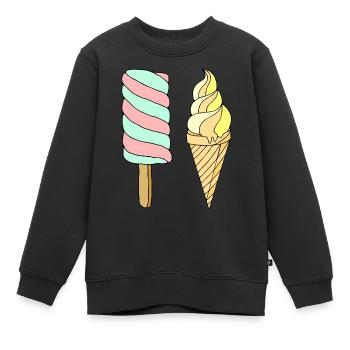 Eis - Kinder Premium Organic Sweatshirt - Schwarz - Vorne - AI Model Kid Female (0cm)