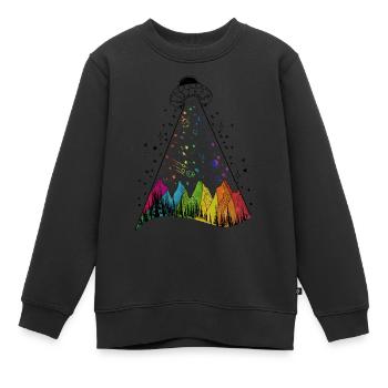ufo regenbogen - Kinder Premium Organic Sweatshirt - Schwarz - Vorne - AI Model Kid Female (0cm)