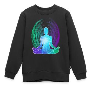 Spirituelle Meditation Zen Erwachen - Kinder Premium Organic Sweatshirt - Schwarz - Vorne - AI Model Kid Female (0cm)