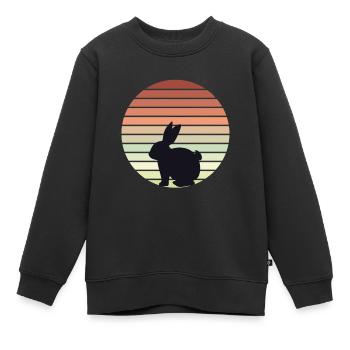 Hase Kaninchen Retro Vintage Häschen Haustier Tier - Kinder Premium Organic Sweatshirt - Schwarz - Vorne - AI Model Kid Female (0cm)