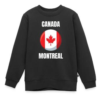 Idée de cadeaux de Montréal Canada - Sweat Premium enfant bio - noir - Devant - AI Model Kid Female (0cm)