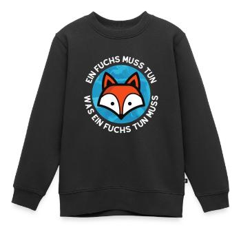 FUCHS - Kinder Premium Organic Sweatshirt - Schwarz - Vorne - AI Model Kid Female (0cm)