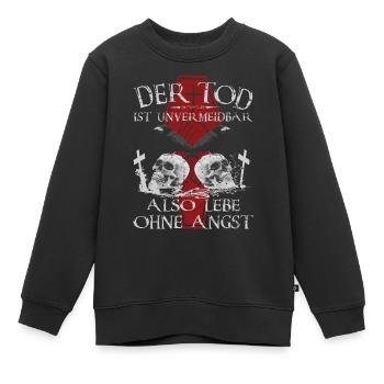 Der Tod ist Unvermeidbar - Kinder Premium Organic Sweatshirt - Schwarz - Vorne - AI Model Kid Female (0cm)