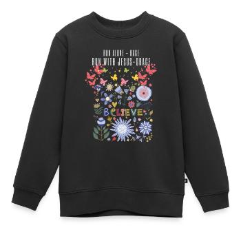 Jesus Christus,Jesus Christus,Jesus Christus,Jesus - Kinder Premium Organic Sweatshirt - Schwarz - Vorne - AI Model Kid Female (0cm)