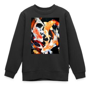 Koi-Karpfen - Kinder Premium Organic Sweatshirt - Schwarz - Vorne - AI Model Kid Female (0cm)
