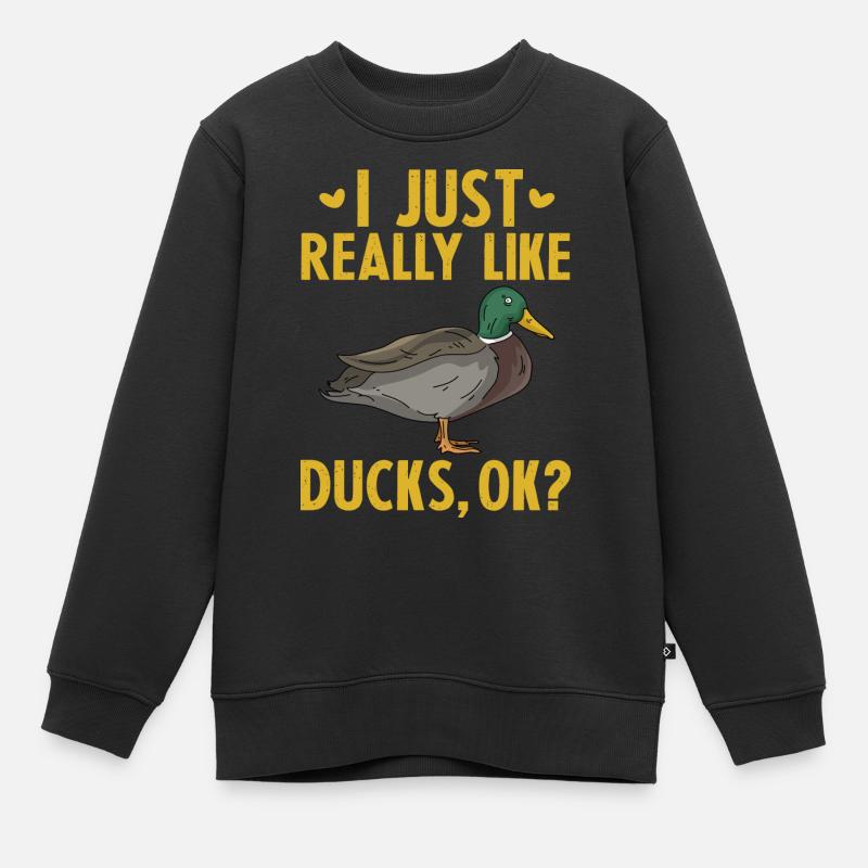 J’aime vraiment les canards OK - Sweat Premium enfant bio - noir