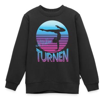 Echte Mädchen Turnen - Kinder Premium Organic Sweatshirt - Schwarz - Vorne - AI Model Kid Female (0cm)