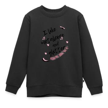 metalcore and glitter - Kinder Premium Organic Sweatshirt - Schwarz - Vorne - AI Model Kid Female (0cm)