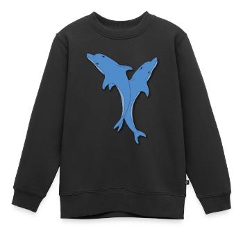 Delphine - Kinder Premium Organic Sweatshirt - Schwarz - Vorne - AI Model Kid Female (0cm)