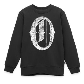 Tshirt alphabet initiale O - Sweat Premium enfant bio - noir - Devant - AI Model Kid Female (0cm)