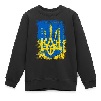 Ukraine - Sweat Premium enfant bio - noir - Devant - AI Model Kid Female (0cm)