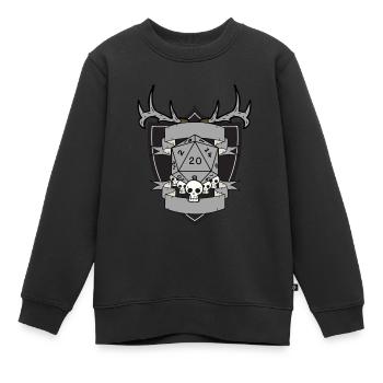 Druid empty grey - Kinder Premium Organic Sweatshirt - Schwarz - Vorne - AI Model Kid Female (0cm)