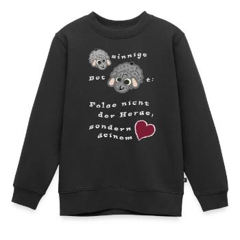 Folge nicht der Herde sondern deinem Herz - Kinder Premium Organic Sweatshirt - Schwarz - Vorne - AI Model Kid Female (0cm)