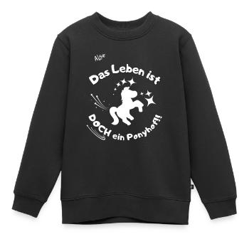 Ponyhof mit weißer Schrift - Kinder Premium Organic Sweatshirt - Schwarz - Vorne - AI Model Kid Female (0cm)