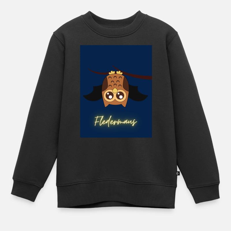 Fledermaus - Kinder Premium Organic Sweatshirt - Schwarz