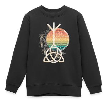 HIPPIE Mandala avec CELTIC KNOT Triquetta - Sweat Premium enfant bio - noir - Devant - AI Model Kid Female (0cm)