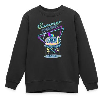 Orage d'été - Sweat Premium enfant bio - noir - Devant - AI Model Kid Female (0cm)