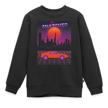 Rouge et Violet Esthétique Moderne Futuriste Snatche - Sweat Premium enfant bio - noir - Devant - AI Model Kid Female (0cm)