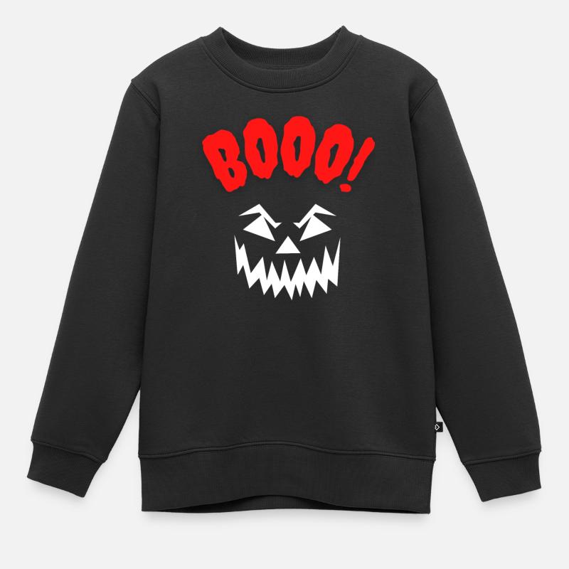Gruseliges Thema - Kinder Premium Organic Sweatshirt - Schwarz