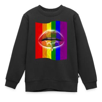 Amour LGBT sincère et véritable - Sweat Premium enfant bio - noir - Devant - AI Model Kid Female (0cm)