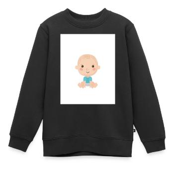 baby, kind, klein, Neugeborenes, - Kinder Premium Organic Sweatshirt - Schwarz - Vorne - AI Model Kid Female (0cm)