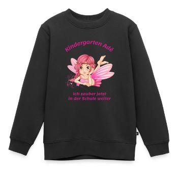 Kindergarten Adé, ich zauber in der Schule weiter - Kinder Premium Organic Sweatshirt - Schwarz - Vorne - AI Model Kid Female (0cm)