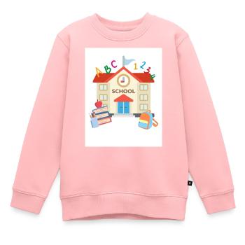 Schule Einschulung - Kinder Premium Organic Sweatshirt - Rosa - Vorne - AI Model Kid Female (0cm)
