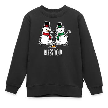 Gesundheit lustige Schneemann Cartoon Weihnachten - Kinder Premium Organic Sweatshirt - Schwarz - Vorne - AI Model Kid Female (0cm)