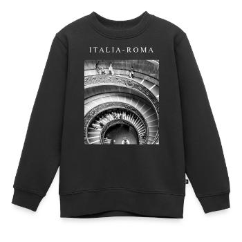 LUXURY - ITALIA - Kids Premium Organic Sweatshirt - black - Front - AI Model Kid Female (0cm)