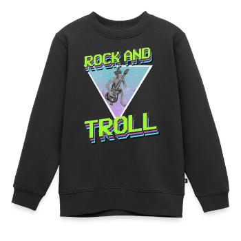 Rock und Troll - Kinder Premium Organic Sweatshirt - Schwarz - Vorne - AI Model Kid Female (0cm)