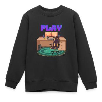 Bureau PC de jeu - Sweat Premium enfant bio - noir - Devant - AI Model Kid Female (0cm)