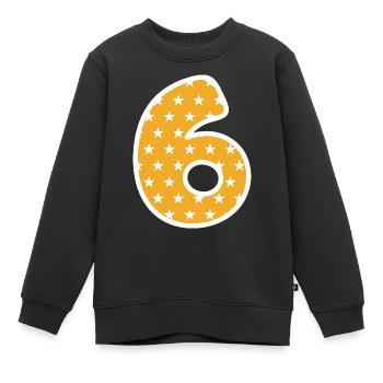 Sechs - Kinder Premium Organic Sweatshirt - Schwarz - Vorne - AI Model Kid Female (0cm)