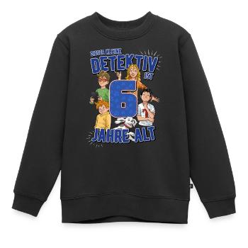 TKKG Junior 6. Geburtstag Sechs Blau Geschenk - Kinder Premium Organic Sweatshirt - Schwarz - Vorne - AI Model Kid Female (0cm)