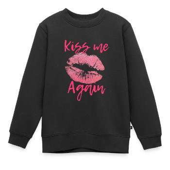 Kiss me Again - Kinder Premium Organic Sweatshirt - Schwarz - Vorne - AI Model Kid Female (0cm)