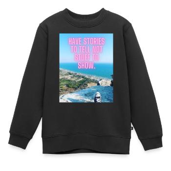 1 Travel - Kinder Premium Organic Sweatshirt - Schwarz - Vorne - AI Model Kid Female (0cm)
