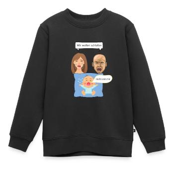wir wollen schlafen - Kinder Premium Organic Sweatshirt - Schwarz - Vorne - AI Model Kid Female (0cm)